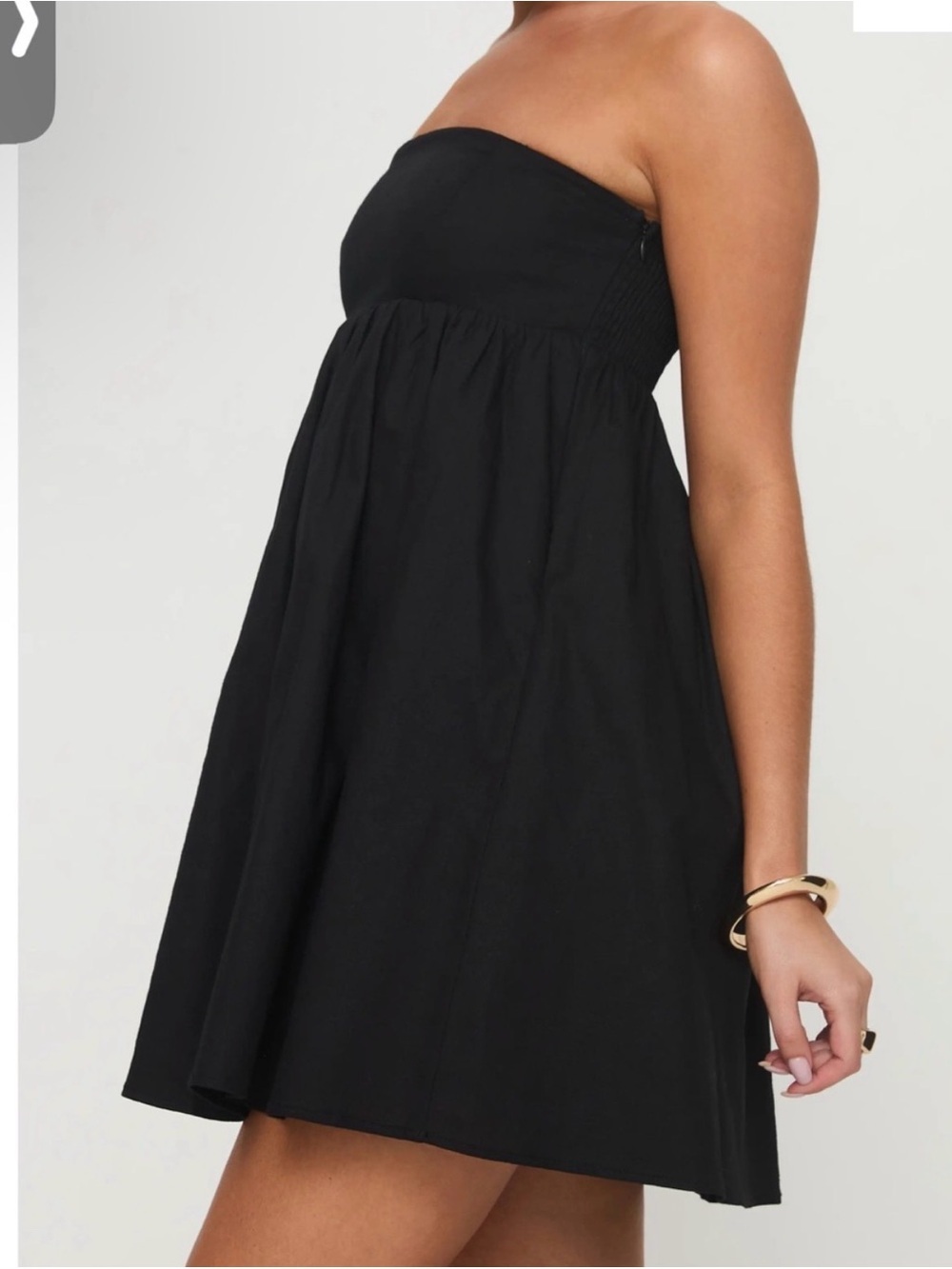 ❇️NWT❇️ Princess Polly Strapless Black 95% Cotton Blend Dress. - Picture 3 of 12
